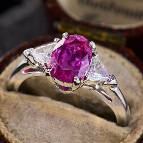Purplish Pink Sapphire Ring Platinum
