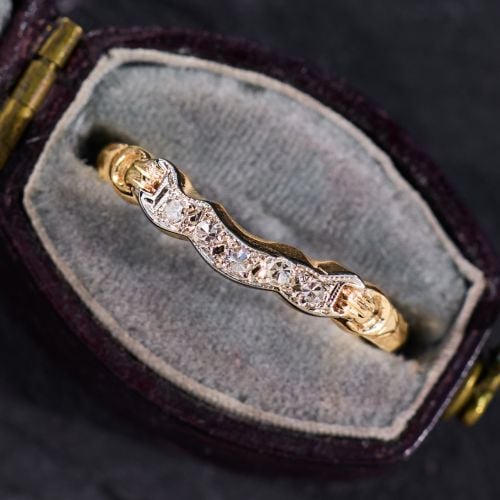 Final Sale: Vintage Diamond Tracer Band Ring in 14K Yellow Gold