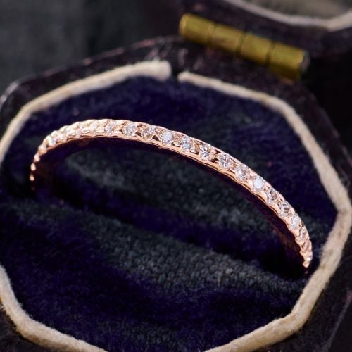 Final Sale: Diamond Eternity Band 14K Rose Gold Size 4.5