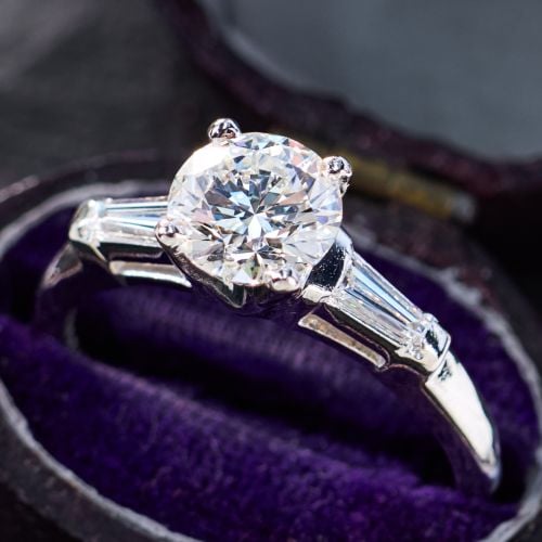 1 Carat Lab Grown Diamond in 1990s Platinum Ring