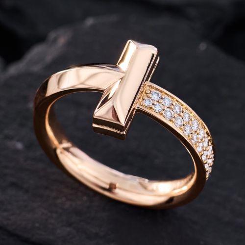 Tiffany & Co. Tiffany T T1 Diamond Ring 18K Rose Gold