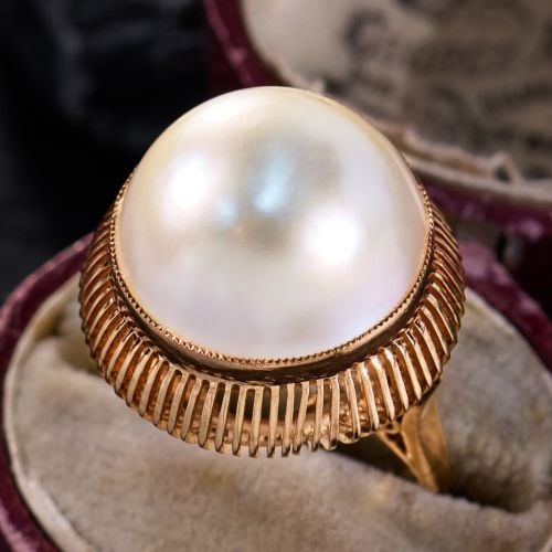 Mabé Pearl Cocktail Ring 14K Yellow Gold