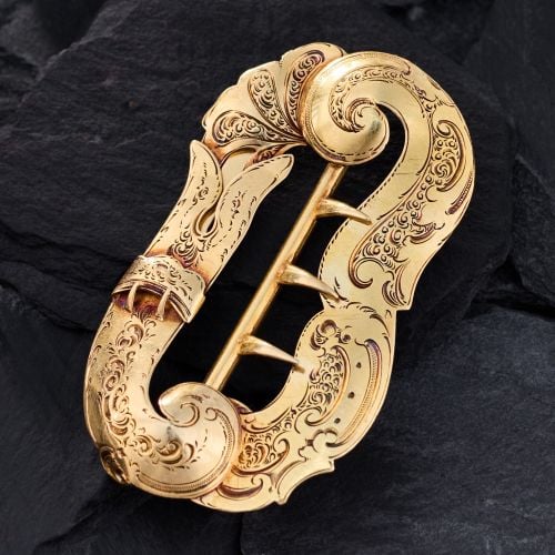 Late Victorian Sash Buckle 18K Yellow Gold