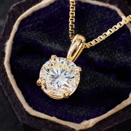Diamond Elephant Pendant 18K Yellow Gold