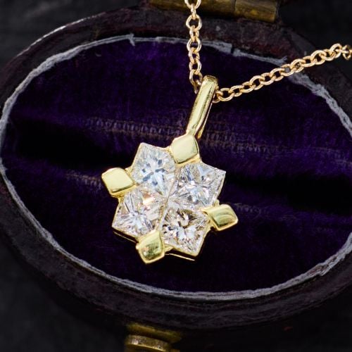 Diamond Elephant Pendant 18K Yellow Gold