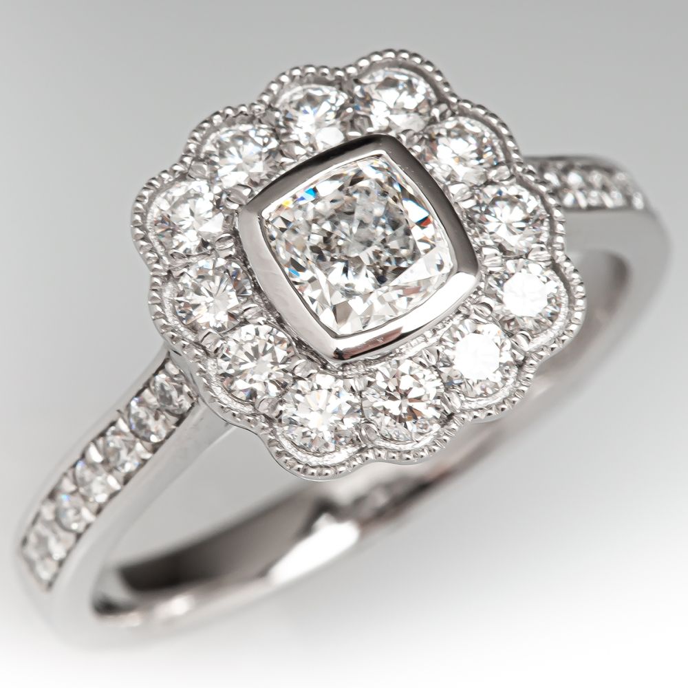 Scalloped Rim Rings Fantastic Scalloped Diamond Ring Platinum