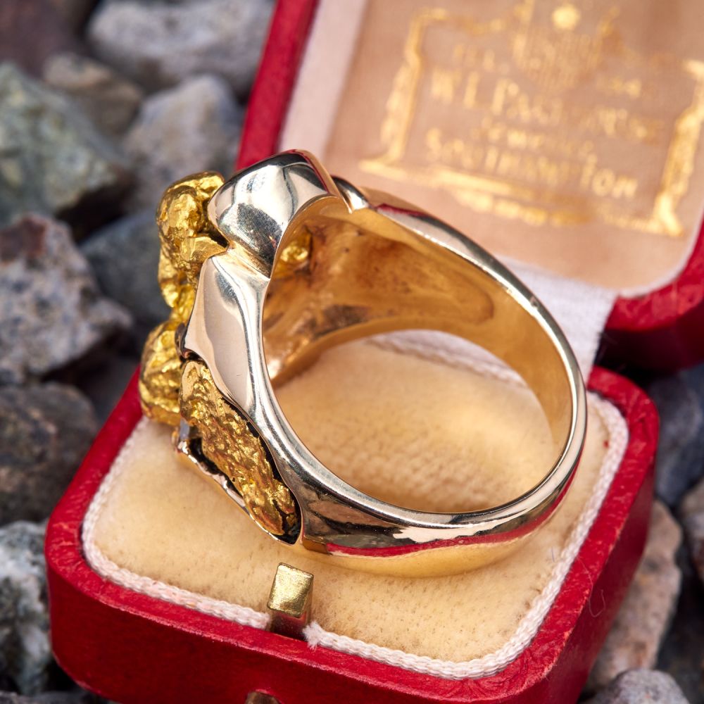 Mens Gold Nugget Ring