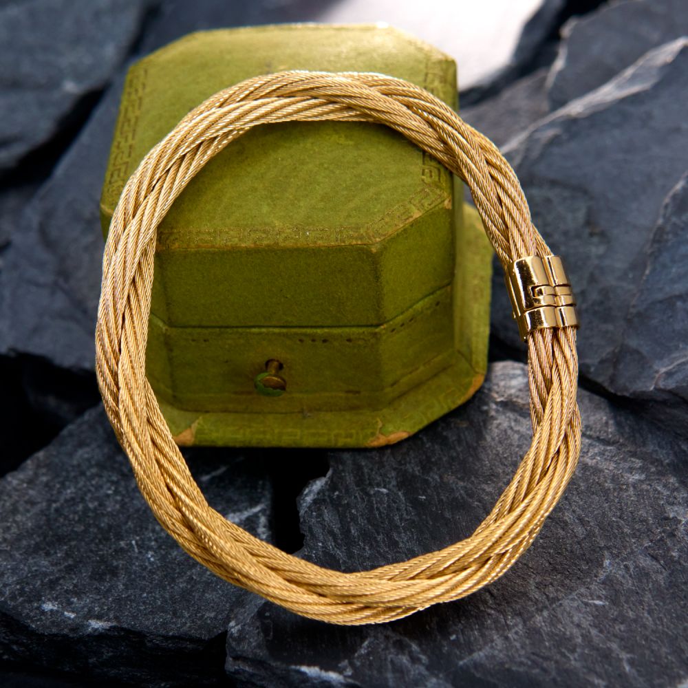 Twisting Gold Cable Bracelet 14K Yellow Gold