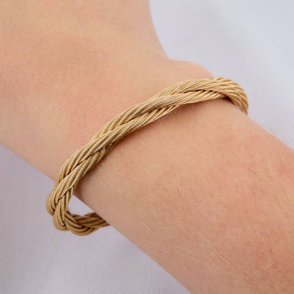 Twisting Gold Cable Bracelet 14K Yellow Gold
