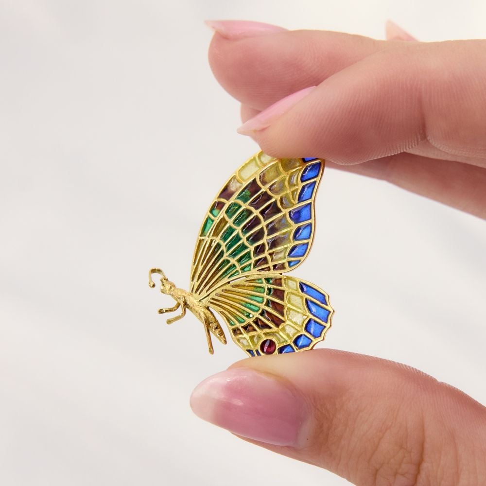 Vntg Bundle of brooches lapel pins feather, butterfly, enamel, gold tone s-l400.jpg main image 3