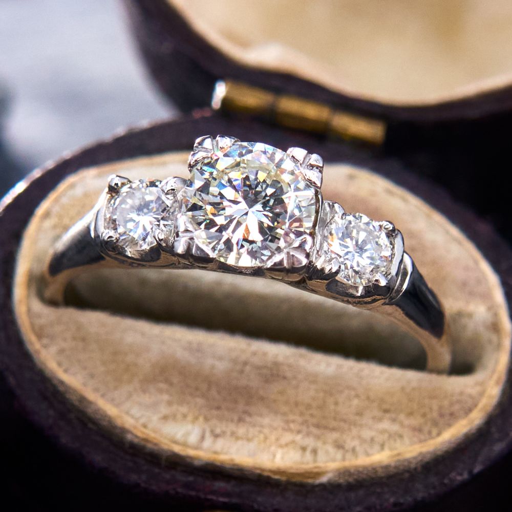 Bague Diamants Naturels 0,63ct G-VS1 Or 18K - Taille ITA 11 / US 5.8 - Occasion Femme