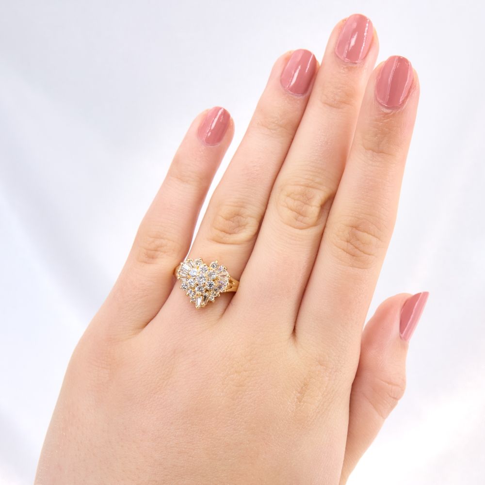 hearth ring k18.078ct size#11 4.4grms Heart Ring Diamond KT Kait 