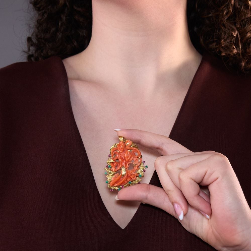 Broche Vintage Dorée Souleiado - Bijou Rare, Occasion En Métal Doré