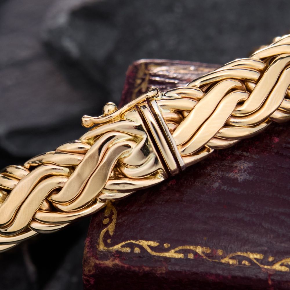Braided Tiffany & Co. Bangle Bracelet 14K Yellow Gold