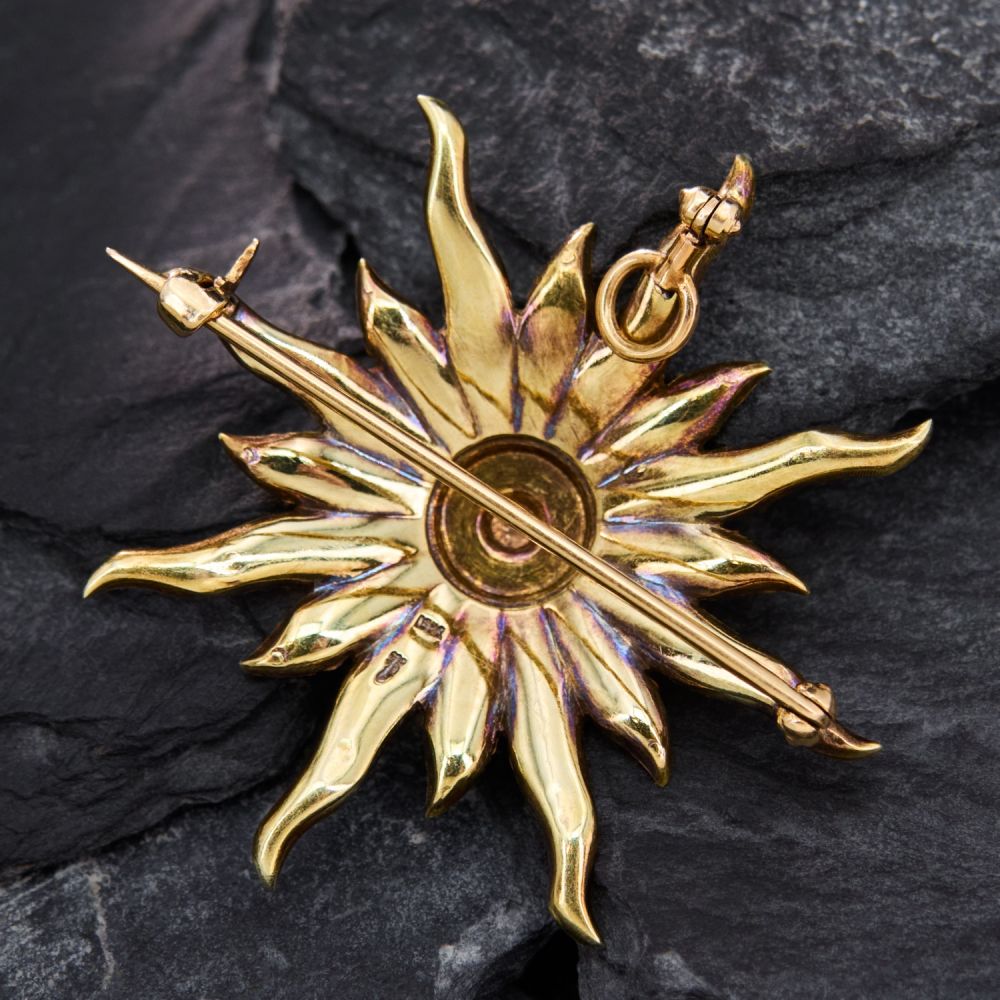 Broche Pin's "Sunburst Pearl" Beige - Neuf Sans Emballage, Design éclat Perlé