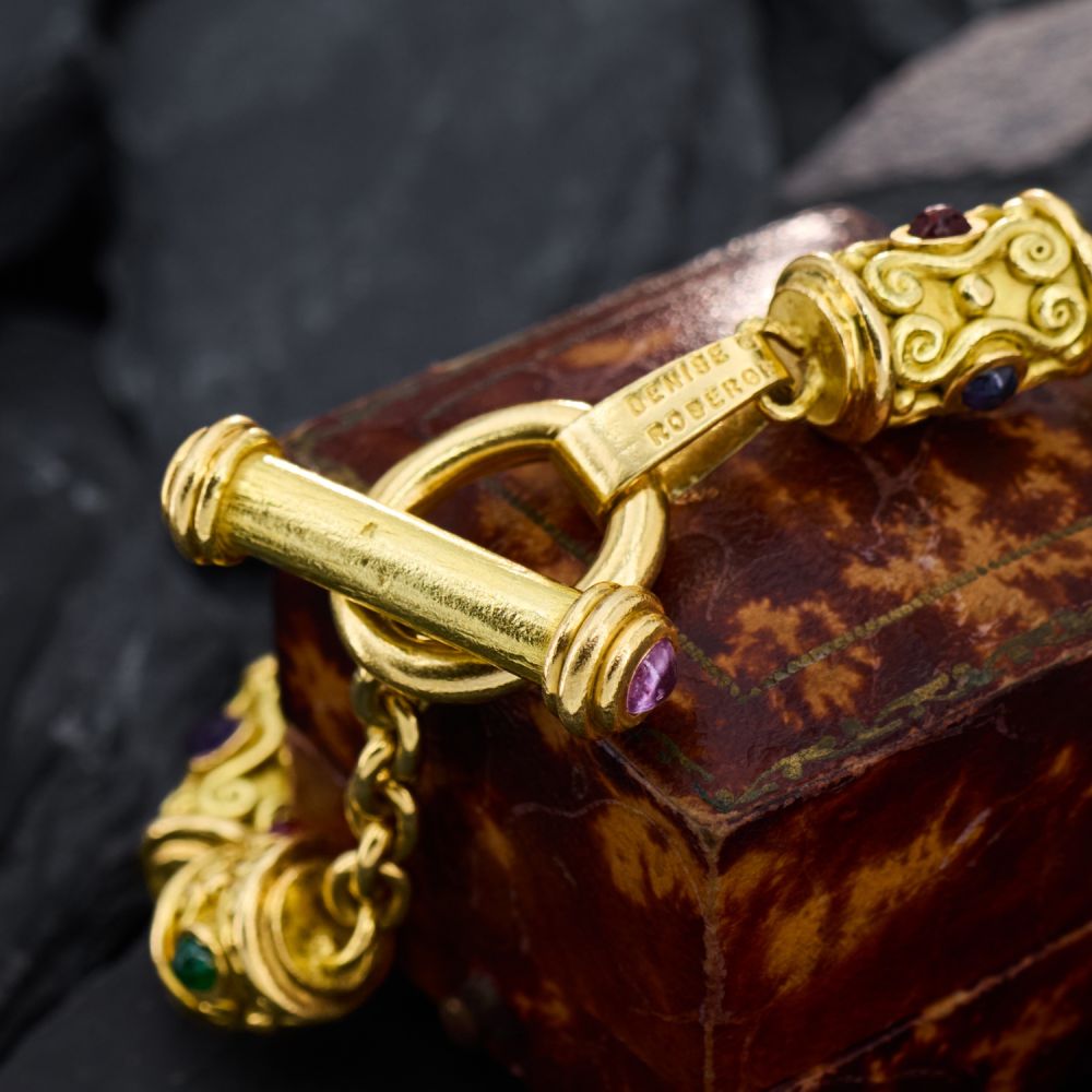 Denise Roberge Gemstone Toggle Bracelet 18K Yellow Gold