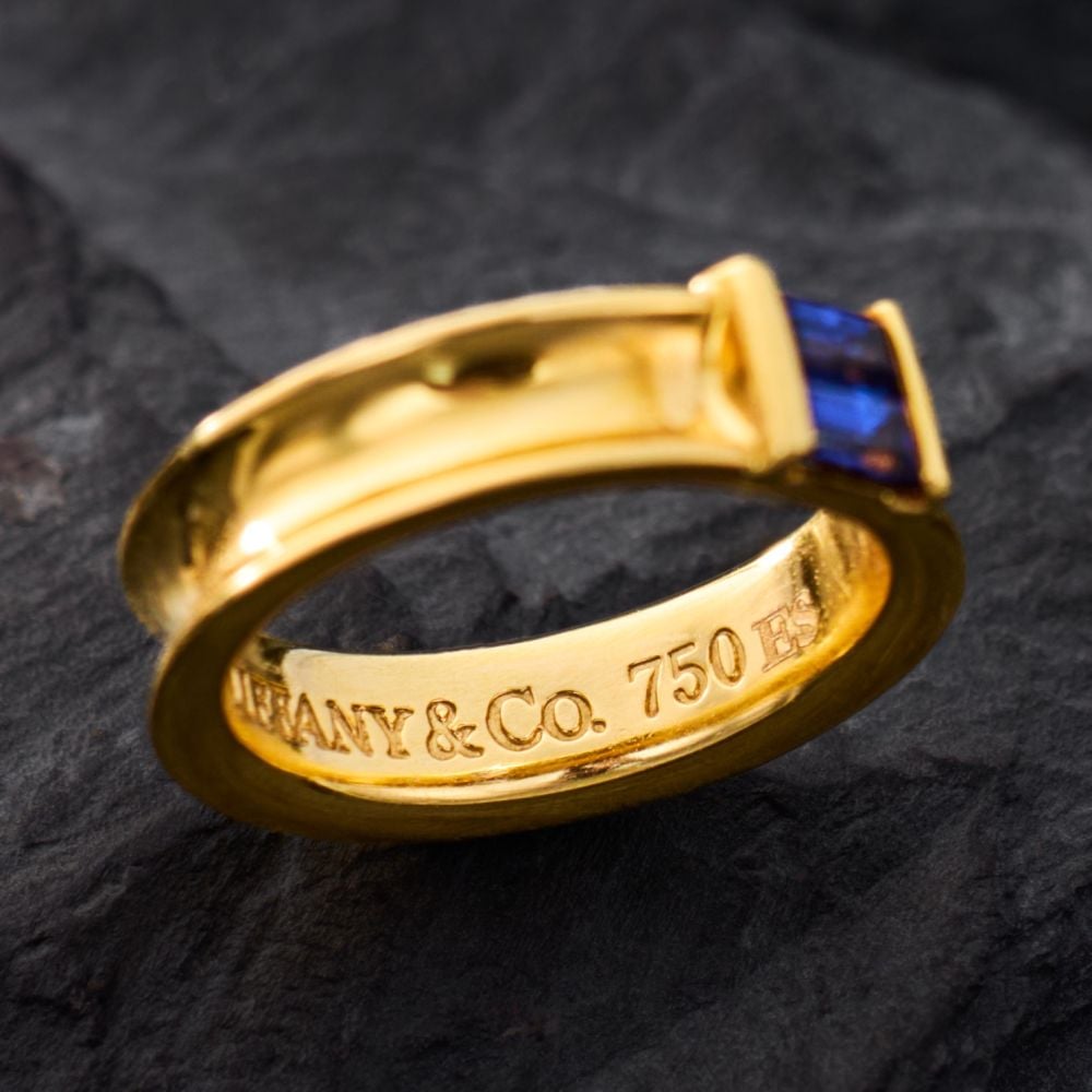 Tiffany & Co. Sapphire Band 18K Yellow Gold