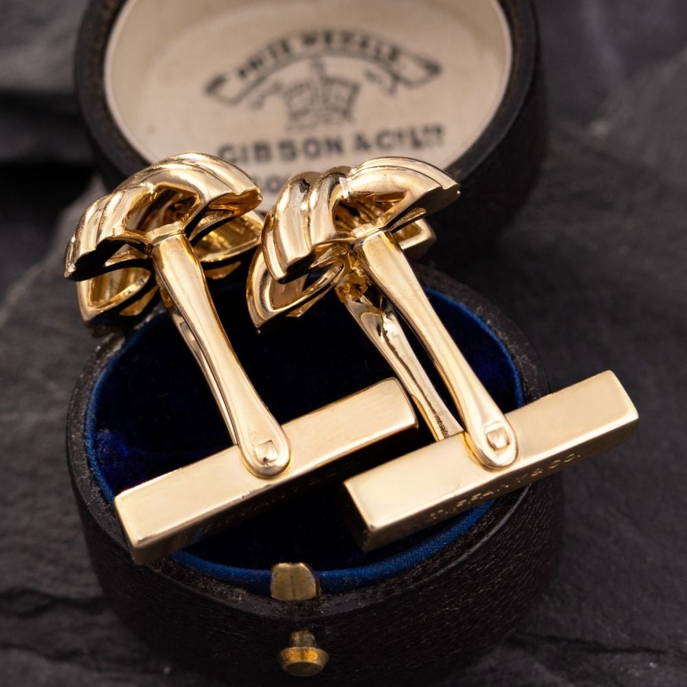 X Motif Cufflinks in 18K Yellow Gold Signed Tiffany & Co.