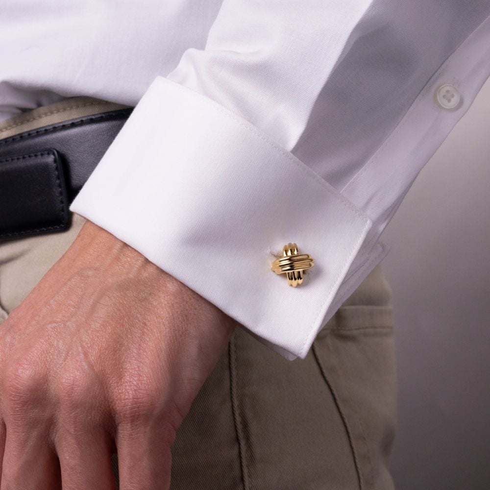 X Motif Cufflinks in 18K Yellow Gold Signed Tiffany & Co.