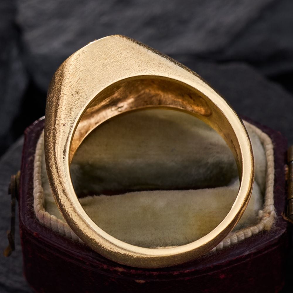 Men's 14k Solid Gold Nugget Ring - The Knight Style, Textured Band, Size 6.5, Handmade In USA