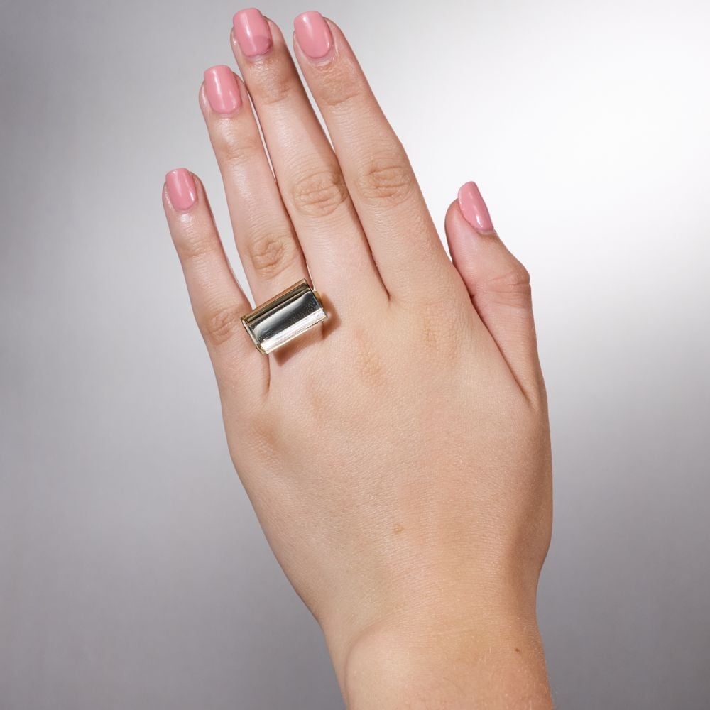 H Stern Costanza Pascolato Rock Crystal Ring 18K Yellow Gold
