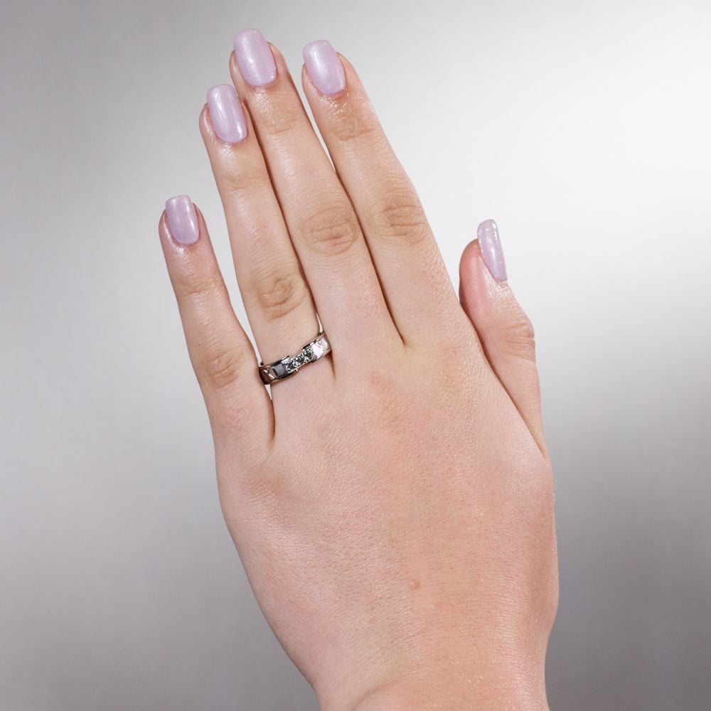 1995 Tiffany & Co. Diamond Atlas Collection Ring 18K White Gold Size 6