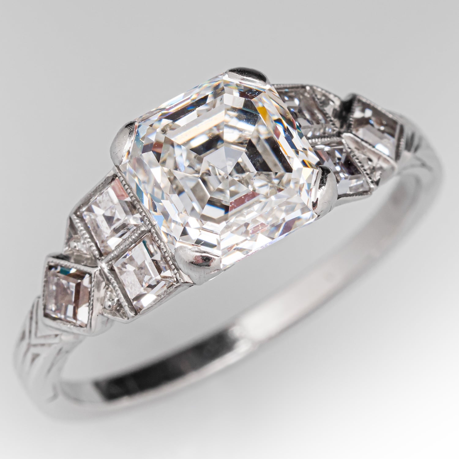 Art Deco 1920s Diamond Engagement Ring Platinum 2Ct G/VS2 GIA