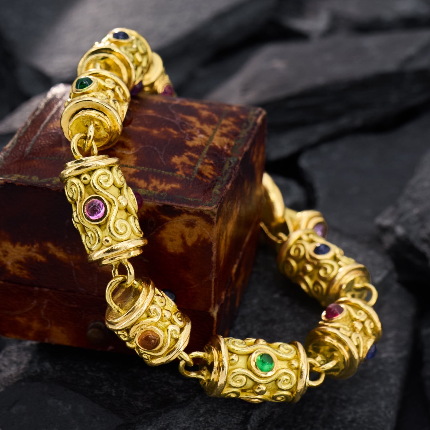 Denise Roberge Gemstone Toggle Bracelet 18K Yellow Gold