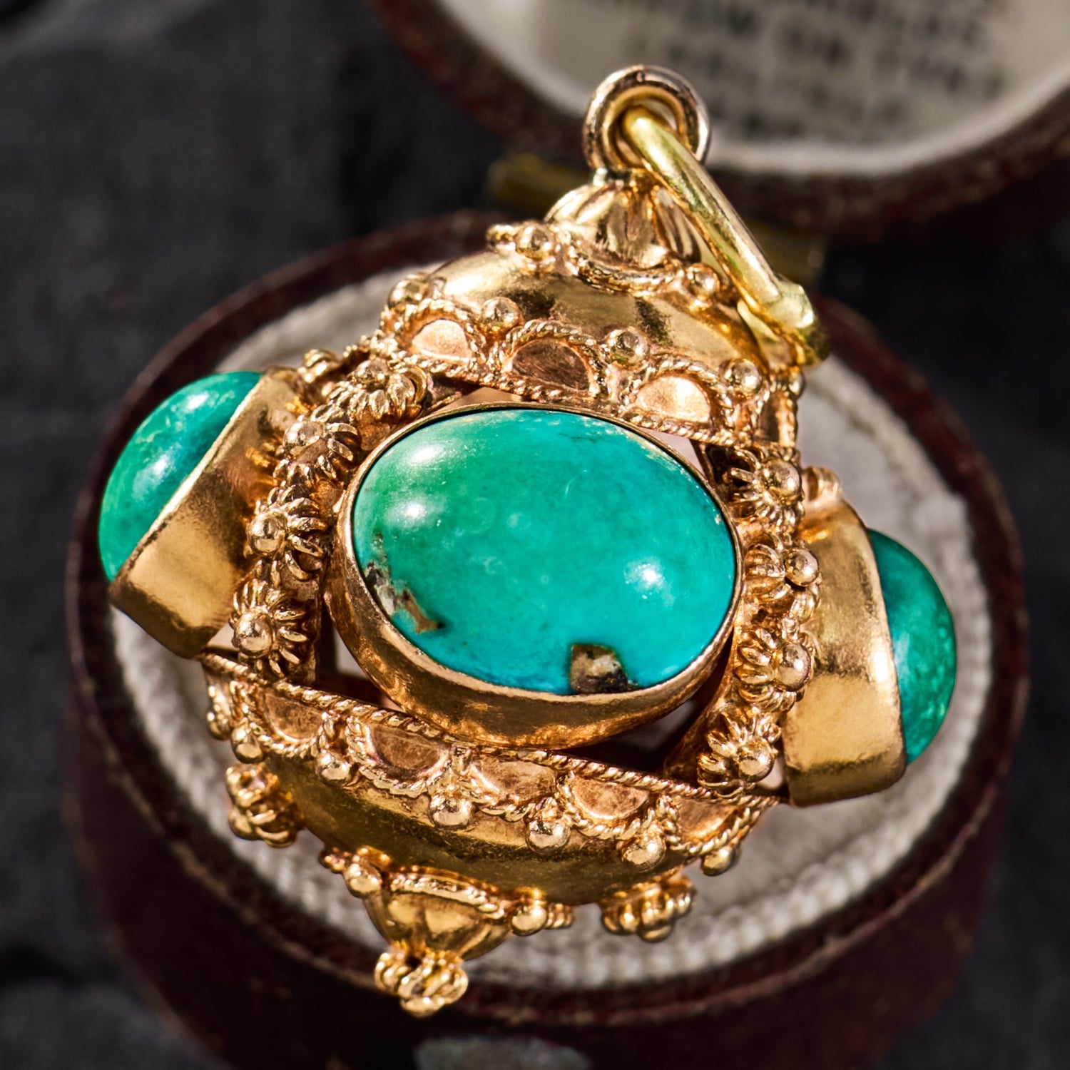 Pearl-Accent Plush Charm in Yellow and Turquoise eNVy Accessories Intricate cutwork gold plated stud with  main image 4