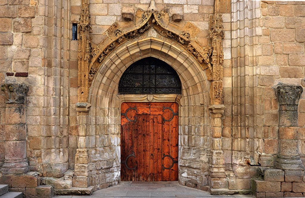 Medieval wedding ceremonies began outside the church doors