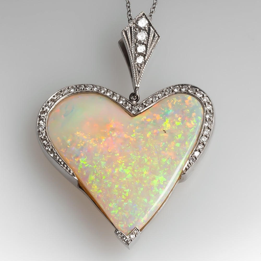 If the legendary Olympic Australis opal were cut into polished opal gems, the results may resemble this beautiful opal