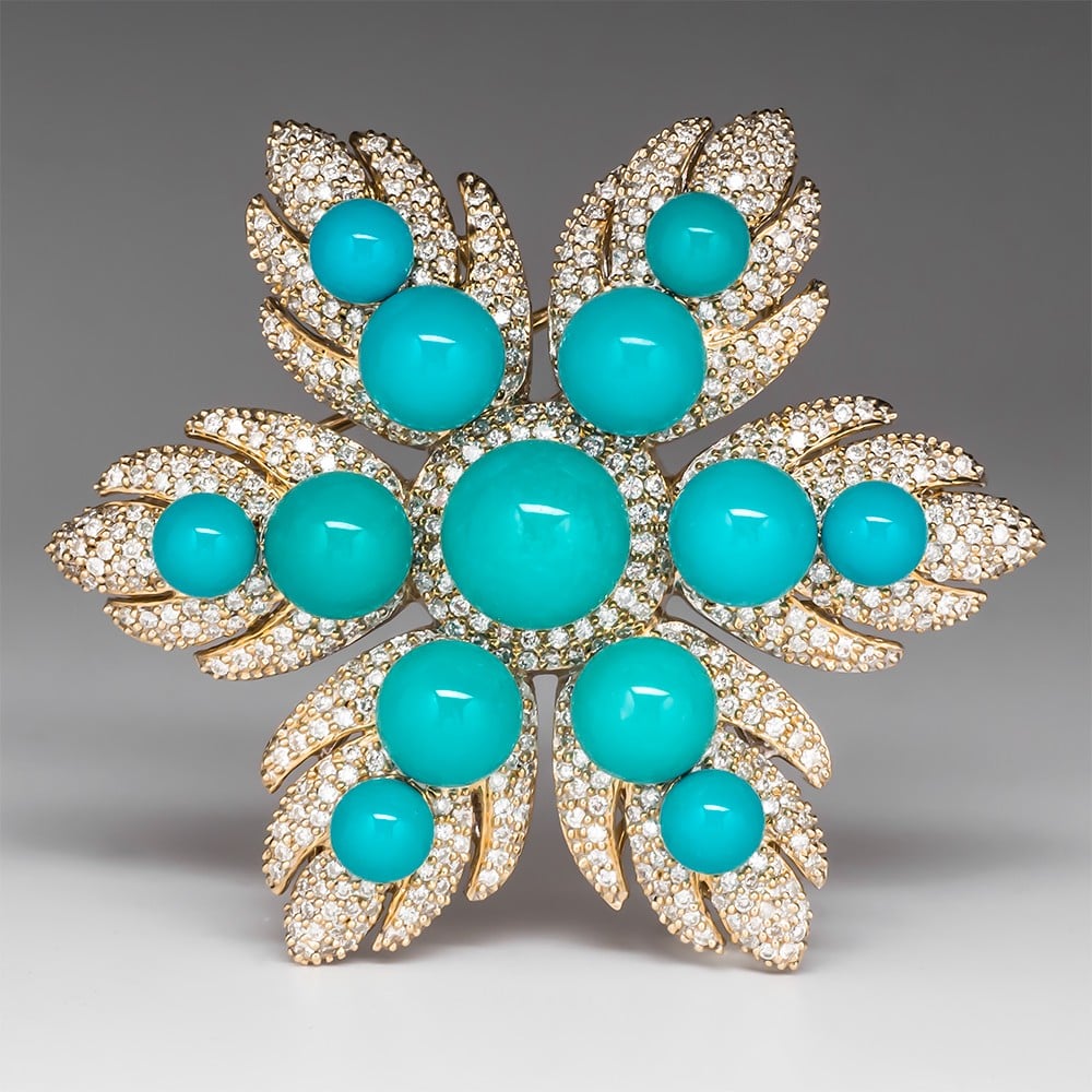 gorgeous LeVian turquoise brooch